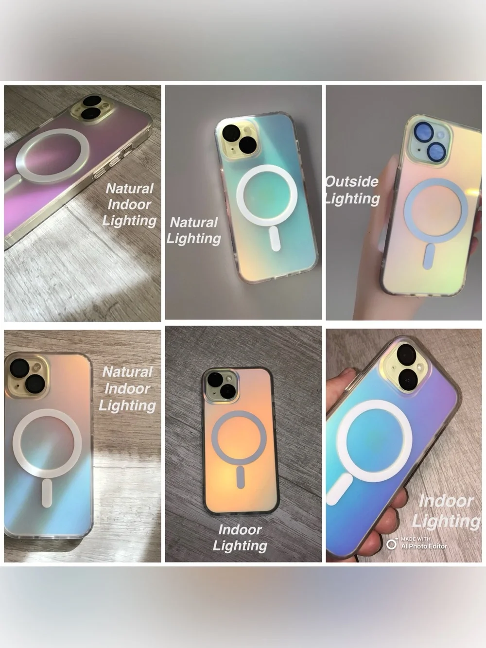 Waterfall iPhone 15 phone Case Cover Holographic Soft/hard iridescent MagSafe
